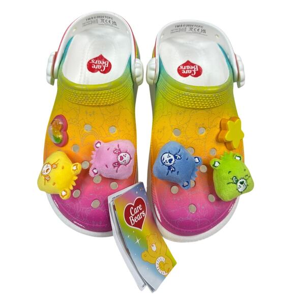 Crocs Classic Crush Clog Care Bears 'Rainbow' M Size 6/W Size 8 (210103-100) - Picture 6 of 9